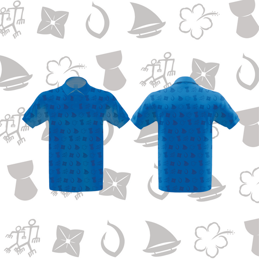 Show Your Island Pride: Guam Football Association Cultural Polo Shirt Blue